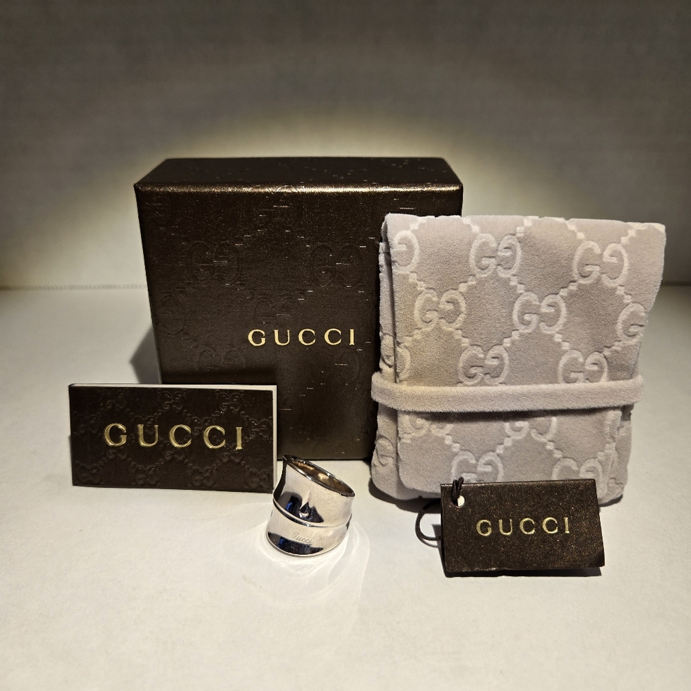 Authentic Gucci Sterling Silver Bamboo Ring Size 7 - Picture 9 of 9